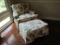 Custom Covered Rolled Arm Chair and Ottoman