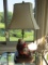 Glazed Songbird Candlestick Table Lamp