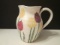 Signed Studio Pottery Hand Thrown Handpainted Pottery Pitcher with Applied Handle