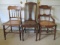 Three Vintage Victorian Side Chairs with Caned Seats