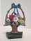 Handpainted Cast Iron Flower Basket Doorstop