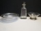 Crystal Sterling Rimmed Bowl, Sterling Footed Bonbon Dish and Sterling