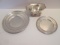 Sterling Footed Tidbit Dish, Pierced Plate and Bonbon Dish