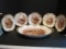 Antique Handpainted Limoges Porcelain Gilt Bird Plates and Platter