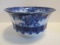 Antique Flow Blue Ironstone Footed Centerpiece Bowl