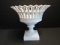 White Pierced Porcelain Pedestal Centerpiece