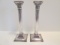 Pair of Silverplated Corithian Column Form Candle Sticks