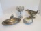 Silverplated Sauce Boat, Servant Bell, Compote, Butter Dish and Clam Shell