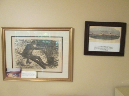Framed and Matted "Harper's Weekly 1862" Mounted Page of Army Sharp Shooter and