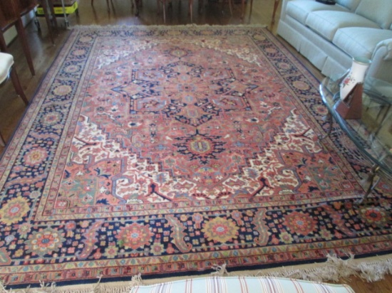 Karastan Persian Style Center Medallion Navy/Mauve Wool Area Rug