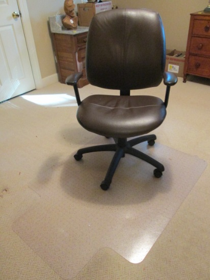 Global Upholstery Leather Office Chair and Carpet Chair Mat