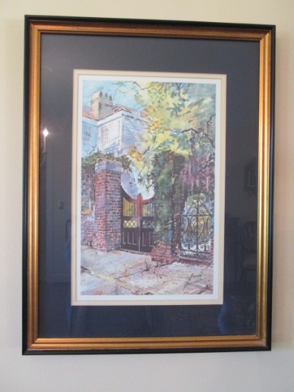 Watercolor Print "Garden Gate on Tradd Street" by Virginia Fouche Bolton
