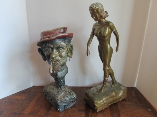 Hobo and Woman Form Sculptures