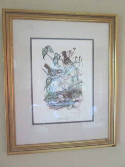 Pamela Rattray Brown Pencil Signed Artist Proof "Plumes et Petals" Lithograph Print
