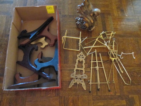 Wood and Brass Plate Stand/Easels