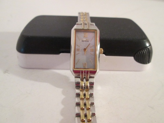 Citizens Ladies Eco-Drive 2 Tone Wrist Watch with Mother of Pearl Face