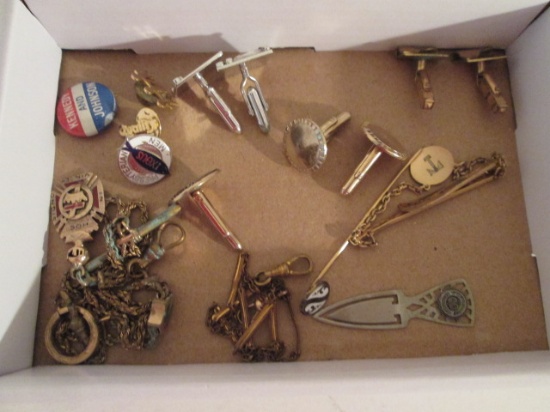 Men's Jewelry-Cuff Links, Tie Bar, Watch Fob and Lapel Pins