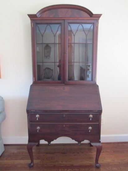 Vintage Flame Mahogany Slant Front Secretary