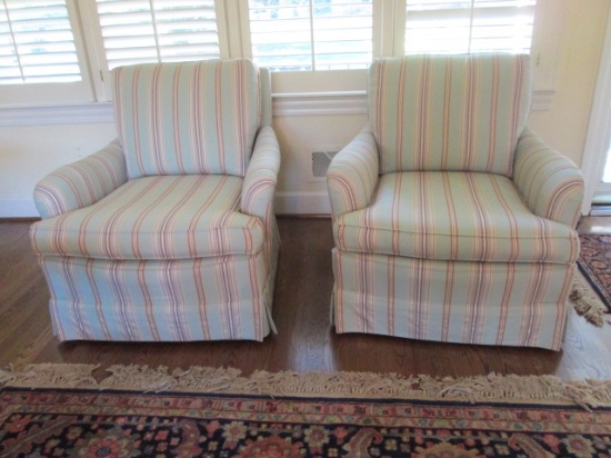 Pair of Custom Covered Arm Chairs