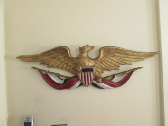 Midcentury Sexton Patriotic Eagle and Shield Cast Aluminum Plaque