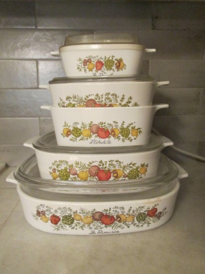 Corning Ware Retro "Spice of Life" 5 Piece Baker Set