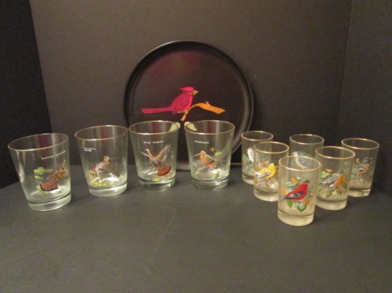 Midcentury Songbird and Game Bird Bar Ware