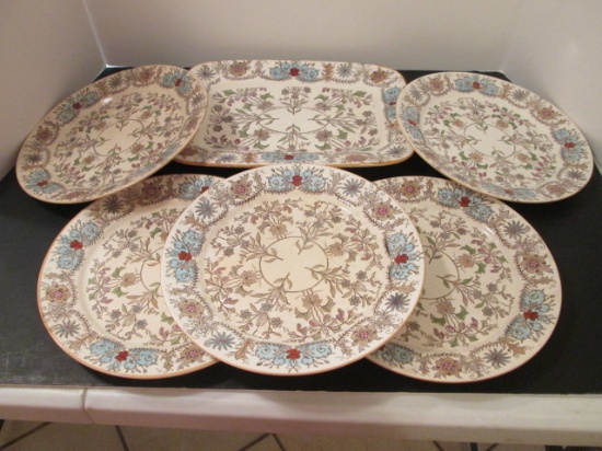 Vintage T&R Boote Royal Premium "Lamore" Stoneware Plates and Tray
