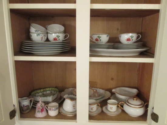 Grouping of Handpainted Porcelain Dinnerware, Bowls and Serving Pieces