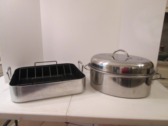 Stainless Dutch Oven with Removable Rack and Oneida Aluminum Non Stick