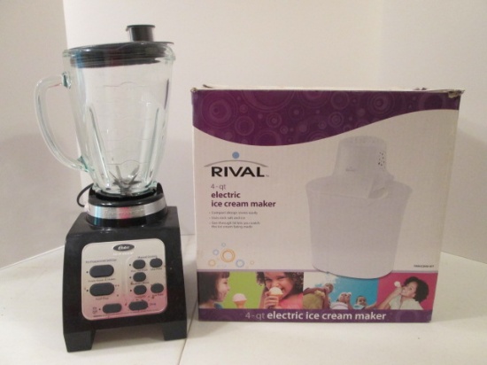 Oster All-Metal Drive Blender and Rival Electric Ice Cream Maker in Original Box
