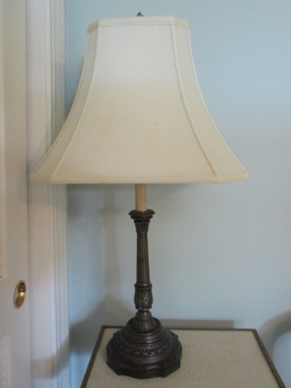 Wildwood Heavy Antiqued Brass Candlestick Table Lamp