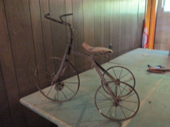 Antique Steel Tricycle Shelf Sitter