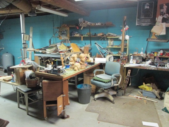 Contents of In Home Drafting Office/Wood Carving Studio