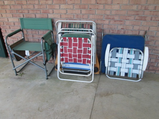 Six Outdoor Folding Chairs