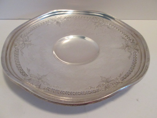 Sterling Footed Pierced Edge Dish