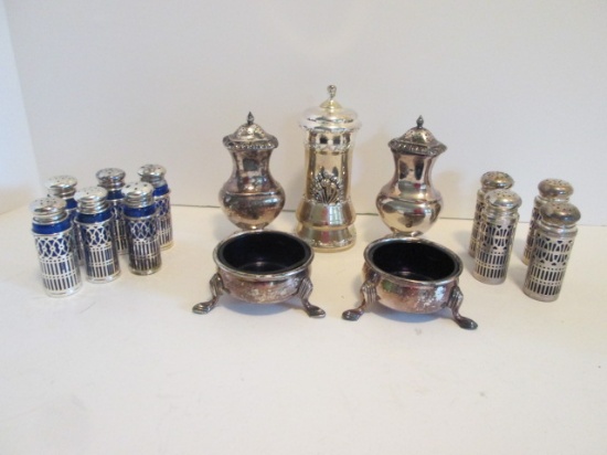 Silverplated Shakers, Salt Cellars and Pepper Mill