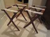 Pair of Wood Folding Luggage Racks