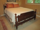 Cherry Full/Queen Cannon Ball Bed with Metal Rails