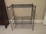 Midcentury Black Metal Wire Rack