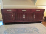 Midcentury Cherry 3 Drawer Credenza Server