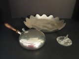 Pewter Butler Crumb Catcher, Wavy Edge Tray and Williamsburg Sundial