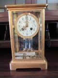 Antique 1910 Bailey, Banks & Biddle Clock Co. Visible Escapement Brass Mantle Clock