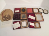 Seven Antique Gentleman Daguerreotype Portraits in Tooled Leather Cases