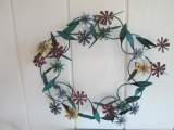 Colorful Handpainted Metal Flower Wreath