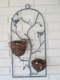 Wrought Iron Birds with Nests Wall Art