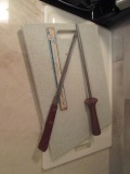 Royal Chef Ham Slicer Knife, Chicago Cutlery Sharpening Steel and Two Cutting Boards