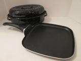 Enamel Dutch Oven Roaster and Invitations Non Stick Aluminum 10 1/2