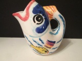 Les Tropiques Handpainted Ceramic Open Mouth Fish Pitcher