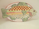 MacKenzie Childs Handpainted Terra Cotta Fish Dish