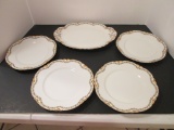 Vintage Haviland & Co. for Dobbs & Wey Co. Atlanta, Ga. Gold Gilded Plates